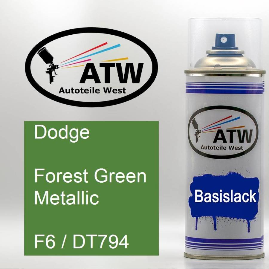 Dodge, Forest Green Metallic, F6 / DT794: 400ml Sprühdose, von ATW Autoteile West.